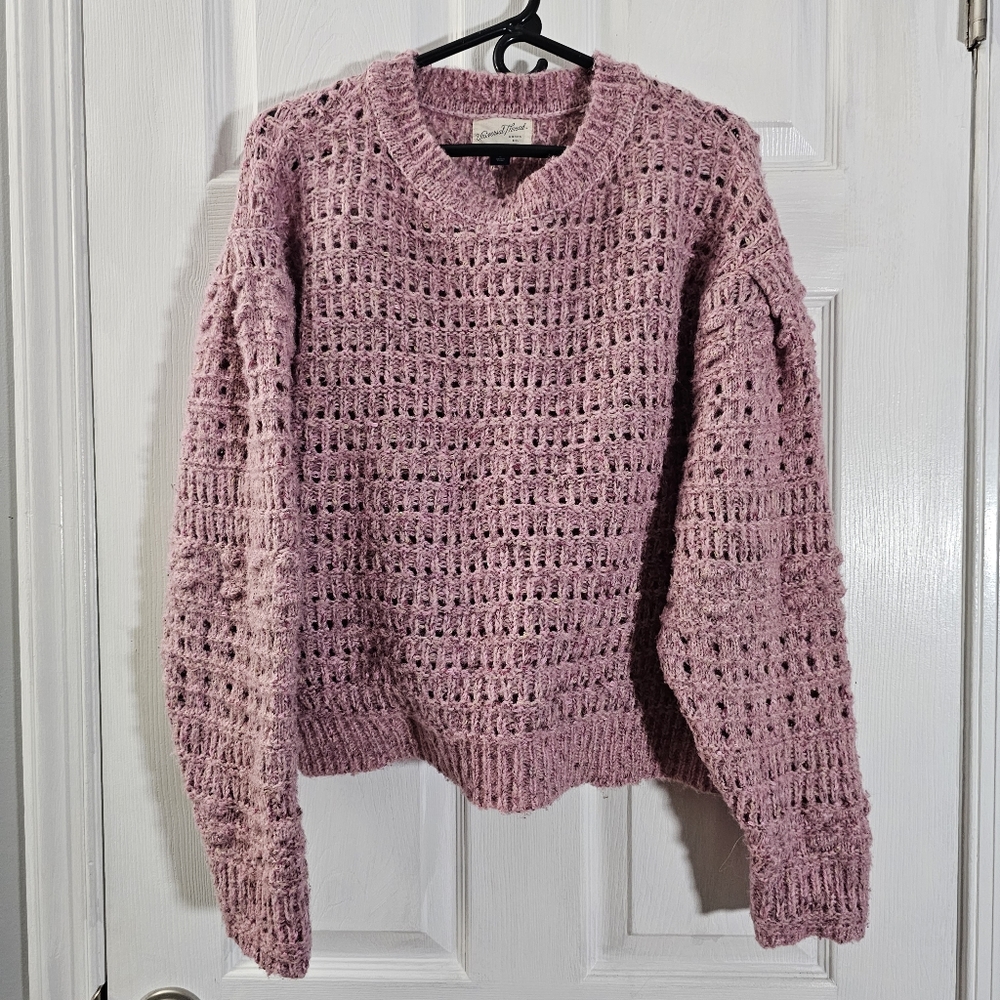 Universal Thread Pink Pullover Open Weave Sweater